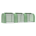 Easycomfort Serra da Giardino a Tunnel in Acciaio e Plastica PP with Porte Avvolgibili, 295x100x80 cm, Verde