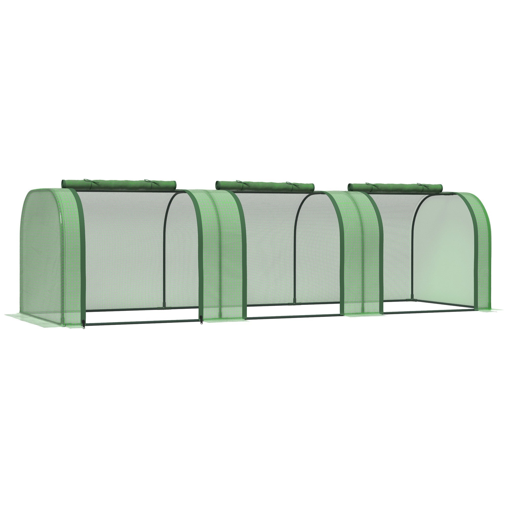 Easycomfort Serra da Giardino a Tunnel in Acciaio e Plastica PP with Porte Avvolgibili, 295x100x80 cm, Verde