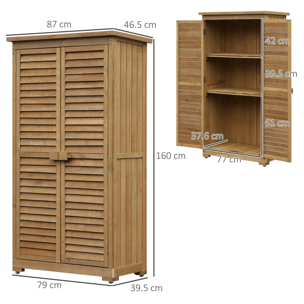 EasyComfort Gereedschapskast hout, 3 planken, 87x46.5x160 cm