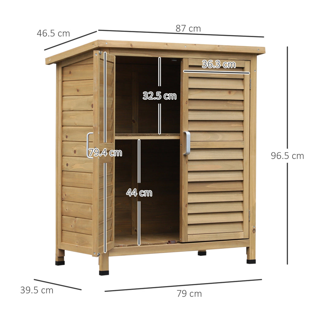 EASYCOMFORT Garden Shed in Fir Wood with Waterproof Bitumen Roof, 87x46.5x96.5cm