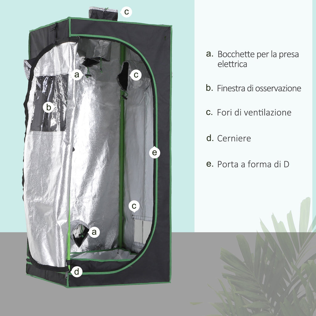 EasyComfort Hydroponische kweektent 60x60x140 cm - Mylar & Oxford 600D