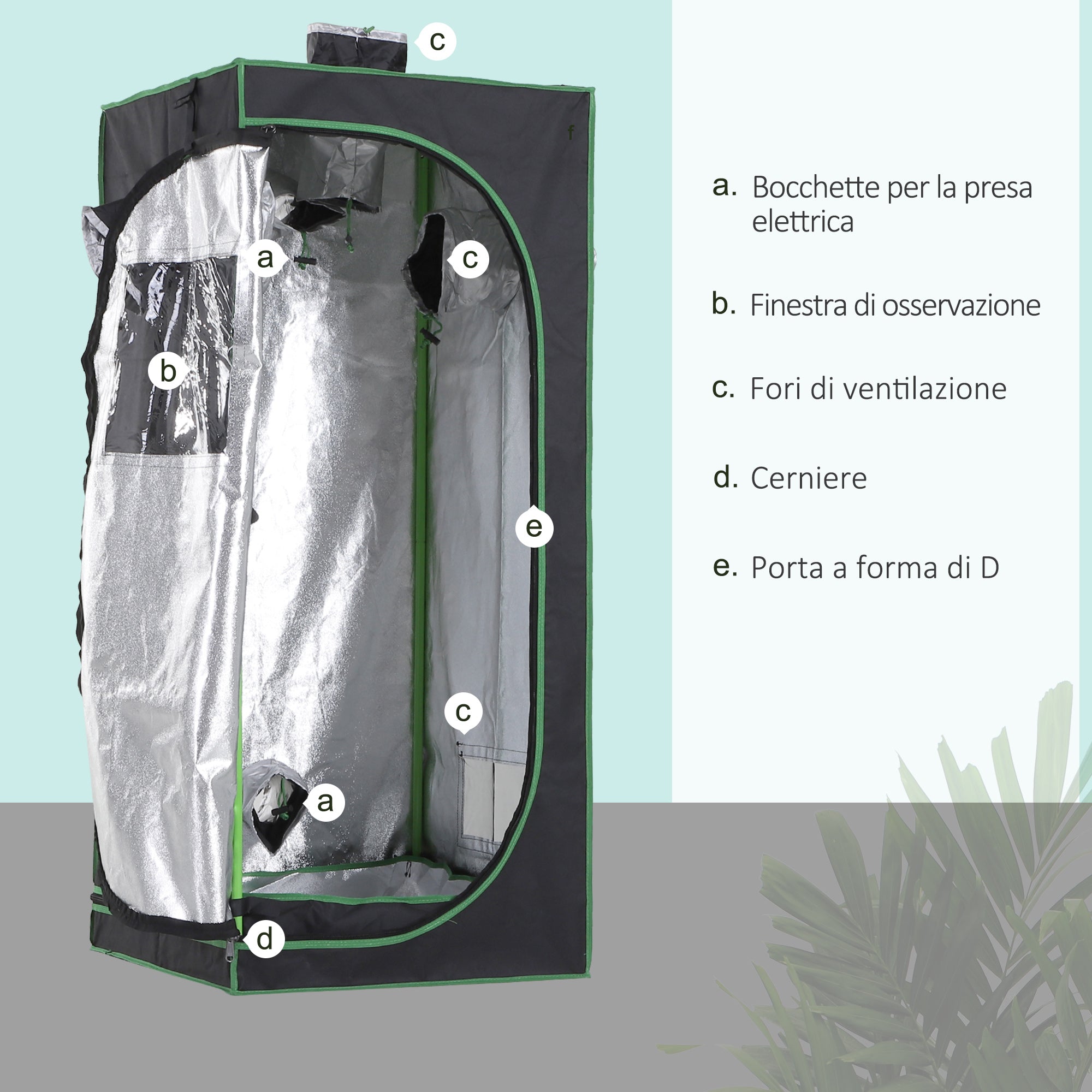 EasyComfort Hydroponische kweektent 60x60x140 cm - Mylar & Oxford 600D