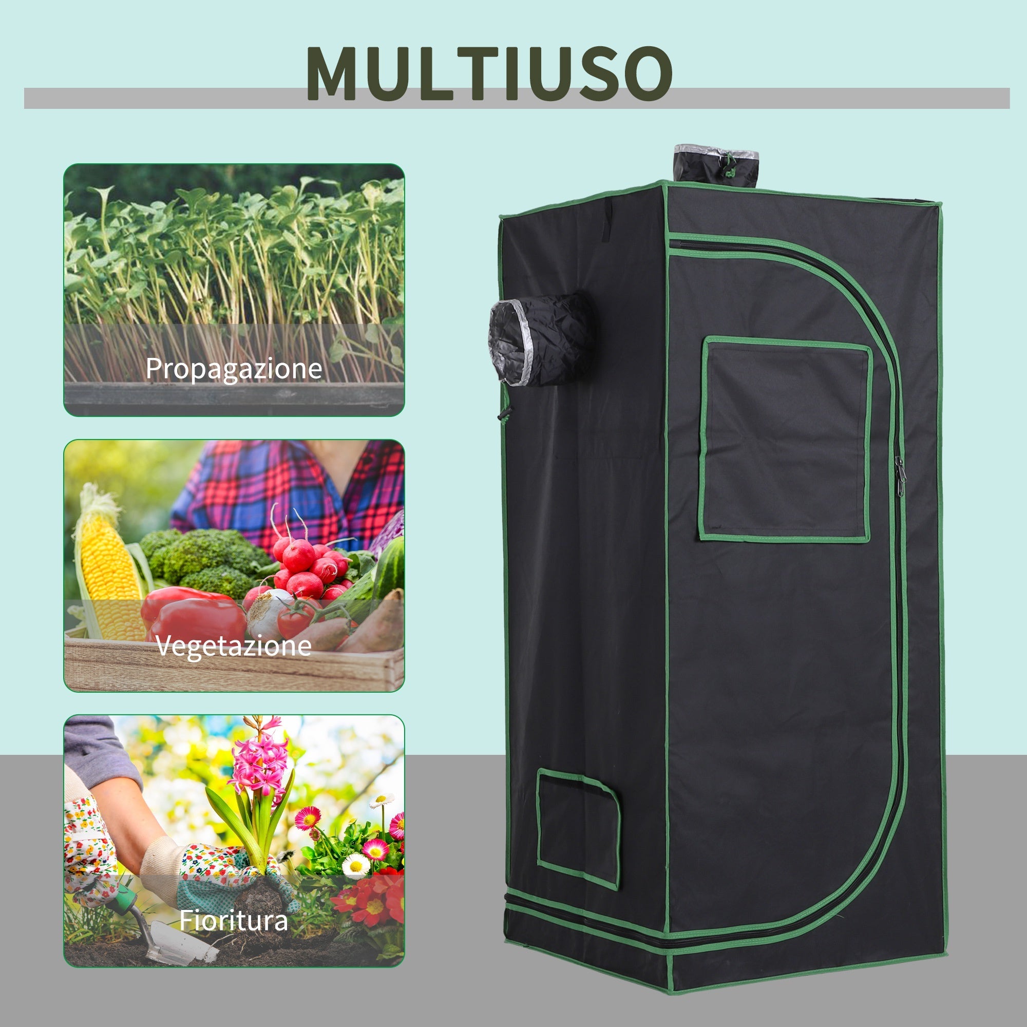 EasyComfort Hydroponische kweektent 60x60x140 cm - Mylar & Oxford 600D