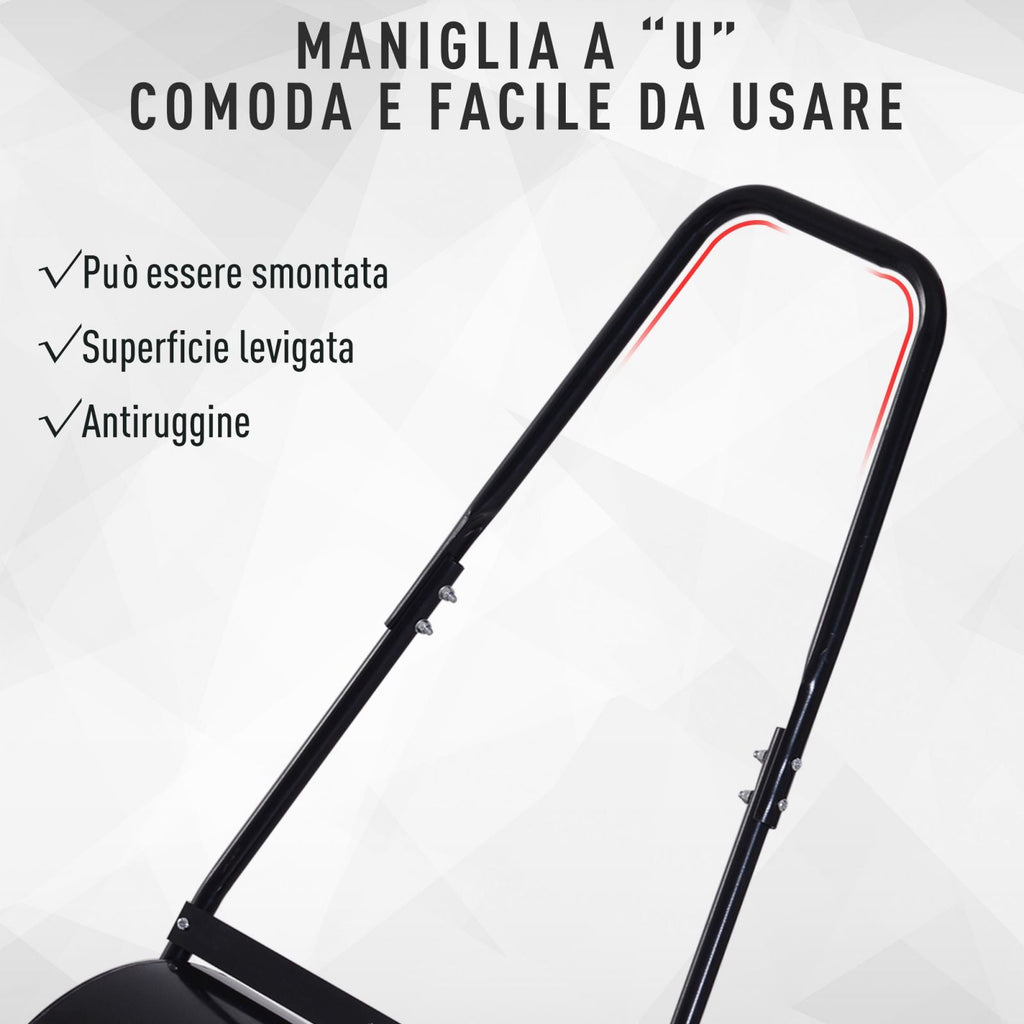 EASYCOMFORT Garden Roller in Black Metal Tank 60 L ?50 cm