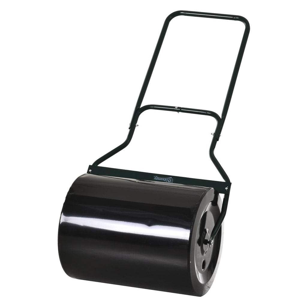 EASYCOMFORT Garden Roller in Black Metal Tank 60 L ?50 cm