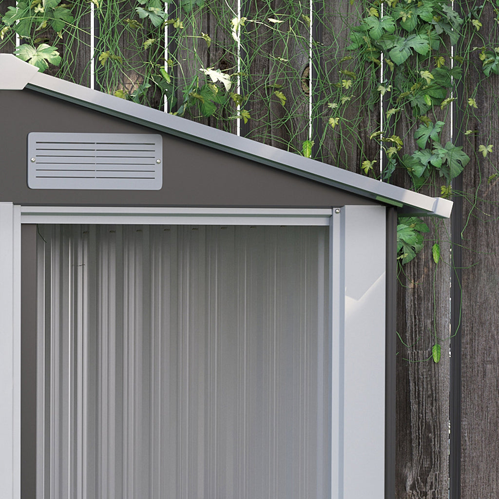 EASYCOMFORT Garden Shed for Tools in Steel, Sloped Roof and 4 Air Intakes, 152x132x188cm