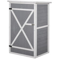 EASYCOMFORT Wooden Garden Shed with Waterproof Roof, Outdoor Tool Cabinet with 2 Shelves, 75x56x115cm