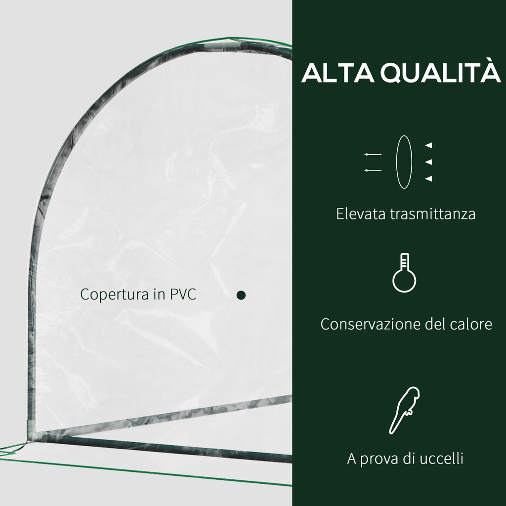 EASYCOMFORT Tunnelkas staal met PVC 200x100x80 cm transparant/groen