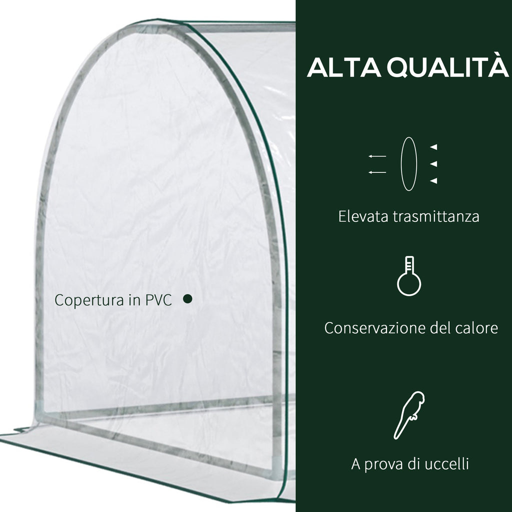 EasyComfort Oustunny serre, staal/PVC, 250x100x80 cm
