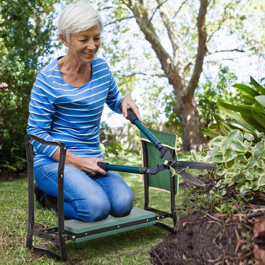 EasyComfort 2-in-1 tuinkelner en zitbank, groen/zwart