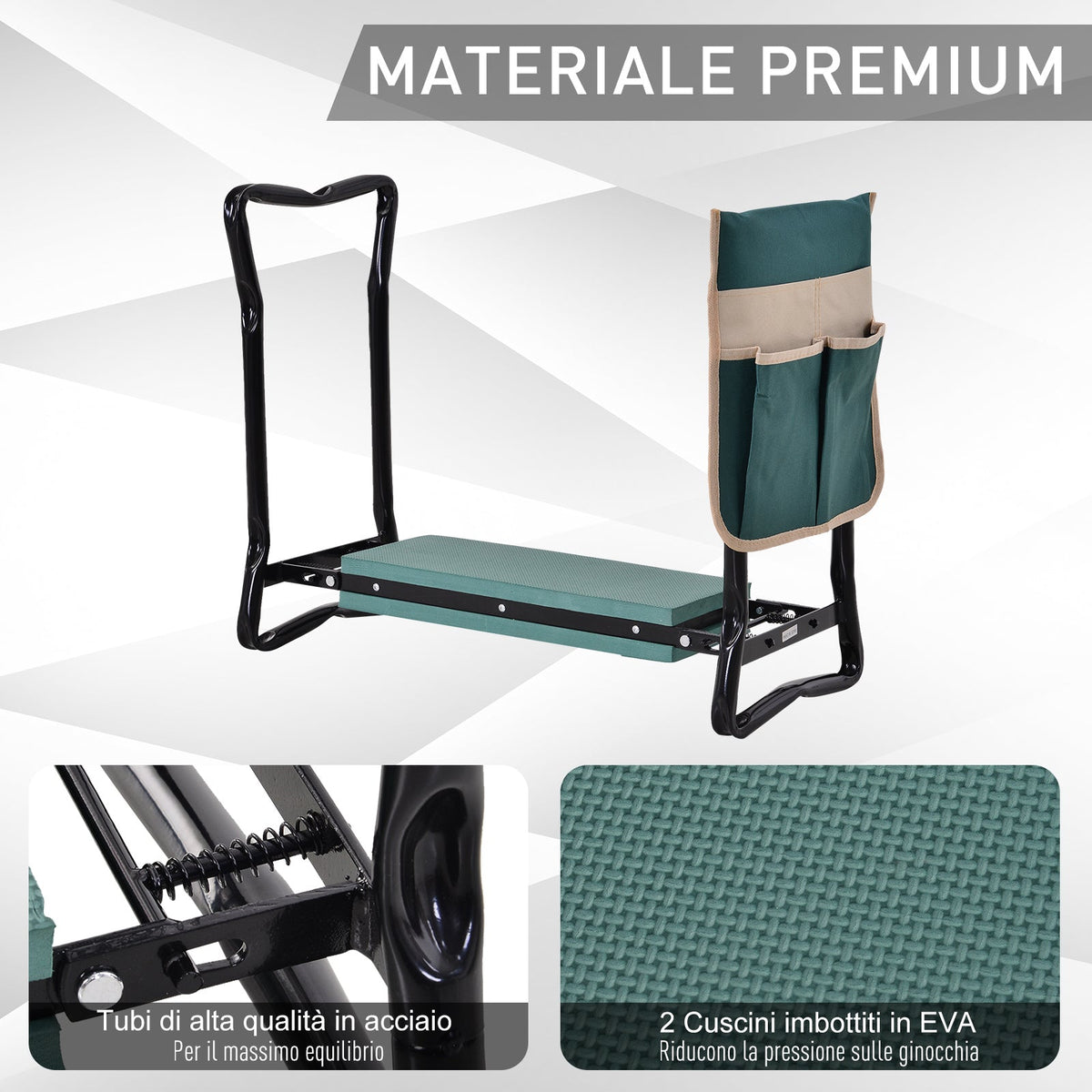 EasyComfort 2-in-1 tuinkelner en zitbank, groen/zwart