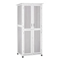 EasyComfort Casetta Porta Attrezzi in Legno di Abete a 3 Livelli with Tetto in Bitume, 77x58x175 cm, Grigio