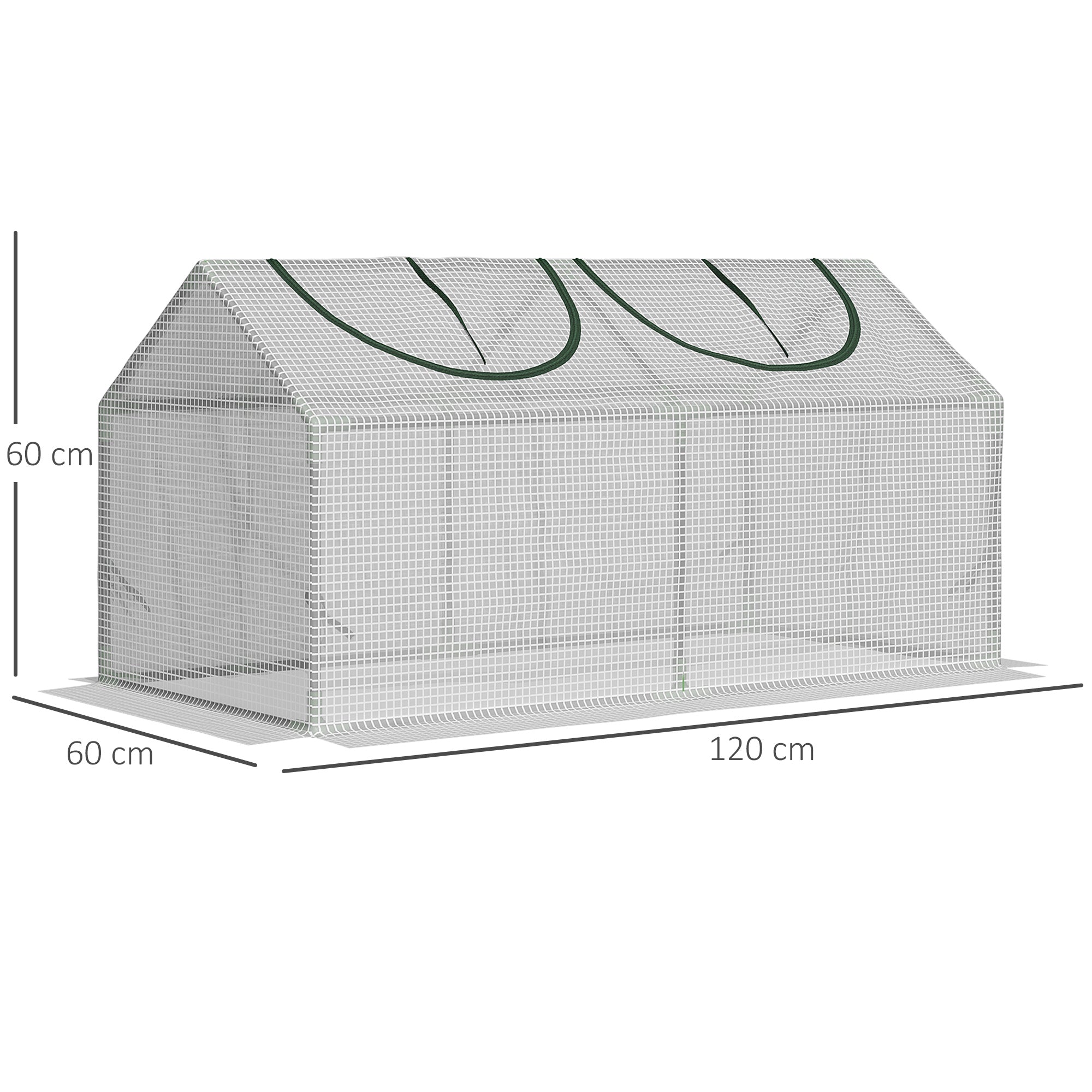 EASYCOMFORT Mini Garden Greenhouse with 2 Roller Windows and Anti-UV PE Cover, 119x60x60cm, White