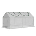 EASYCOMFORT Mini Garden Greenhouse with 2 Roller Windows and Anti-UV PE Cover, 119x60x60cm, White