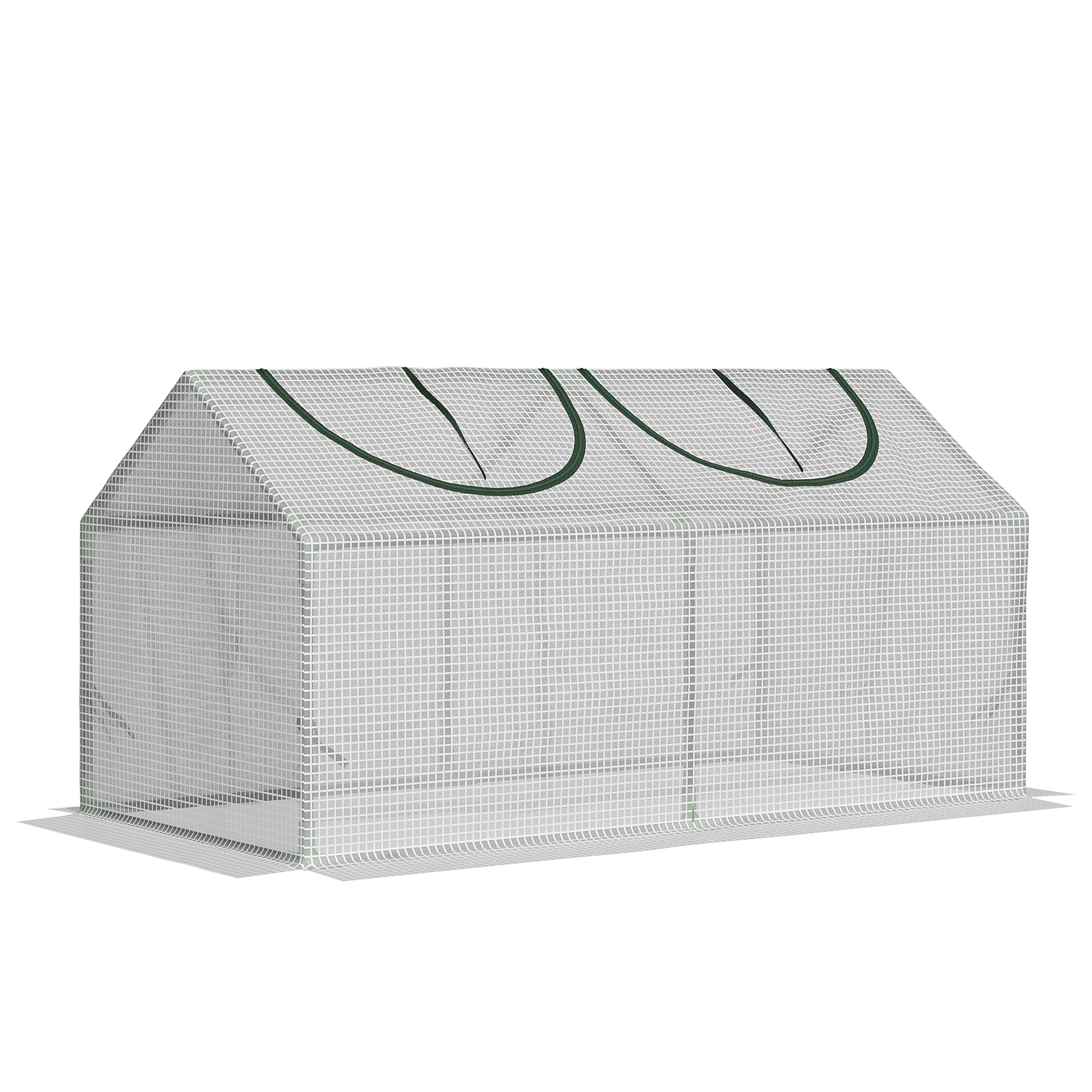 EASYCOMFORT Mini Garden Greenhouse with 2 Roller Windows and Anti-UV PE Cover, 119x60x60cm, White