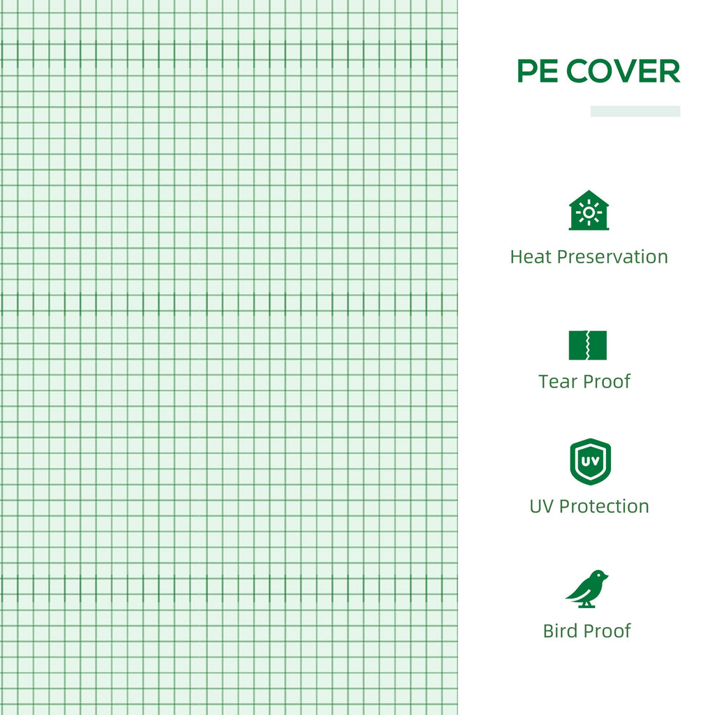 EASYCOMFORT Garden Greenhouse with PE Cover, Spikes and Extended Edges, 120x60x60cm, Green