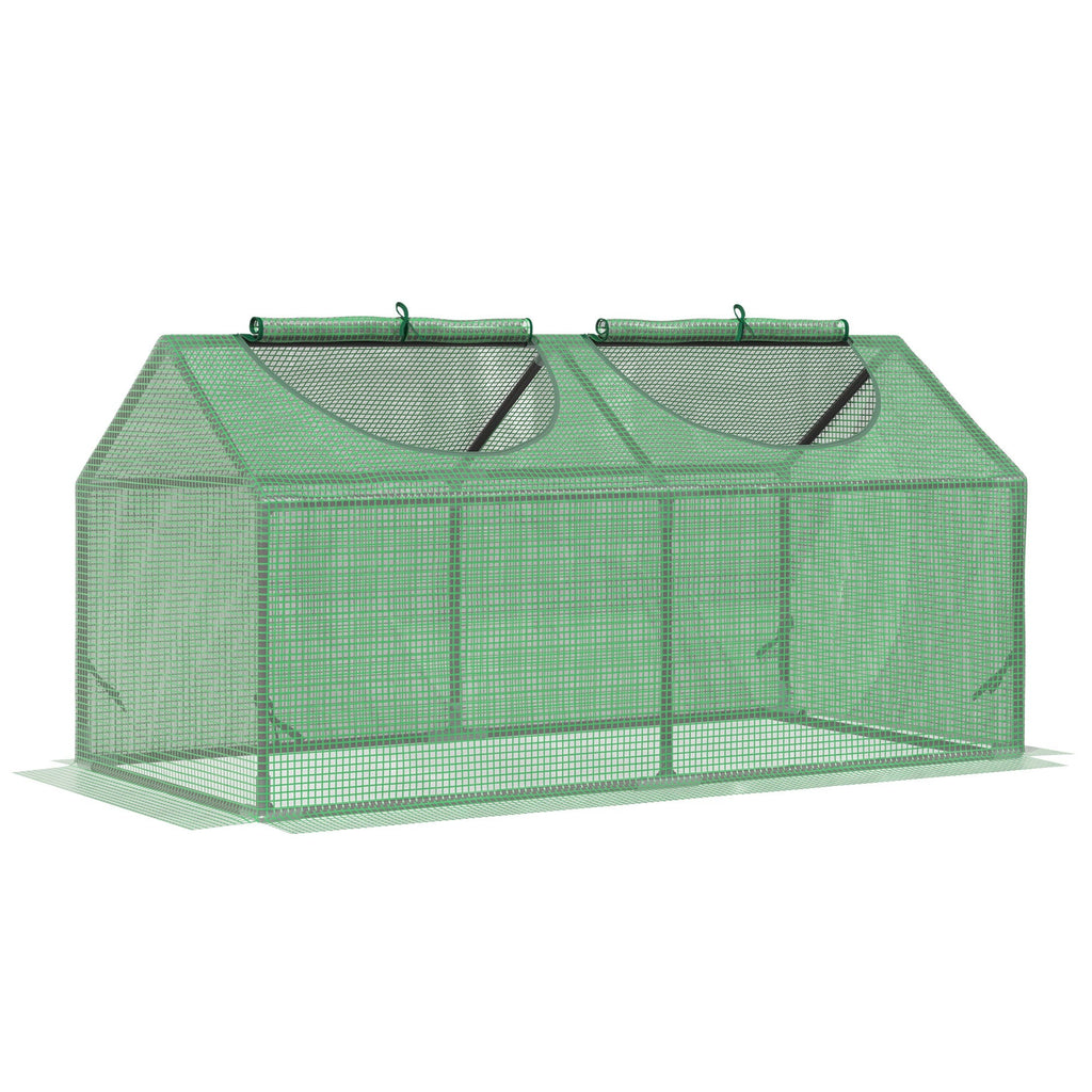EASYCOMFORT Garden Greenhouse with PE Cover, Spikes and Extended Edges, 120x60x60cm, Green