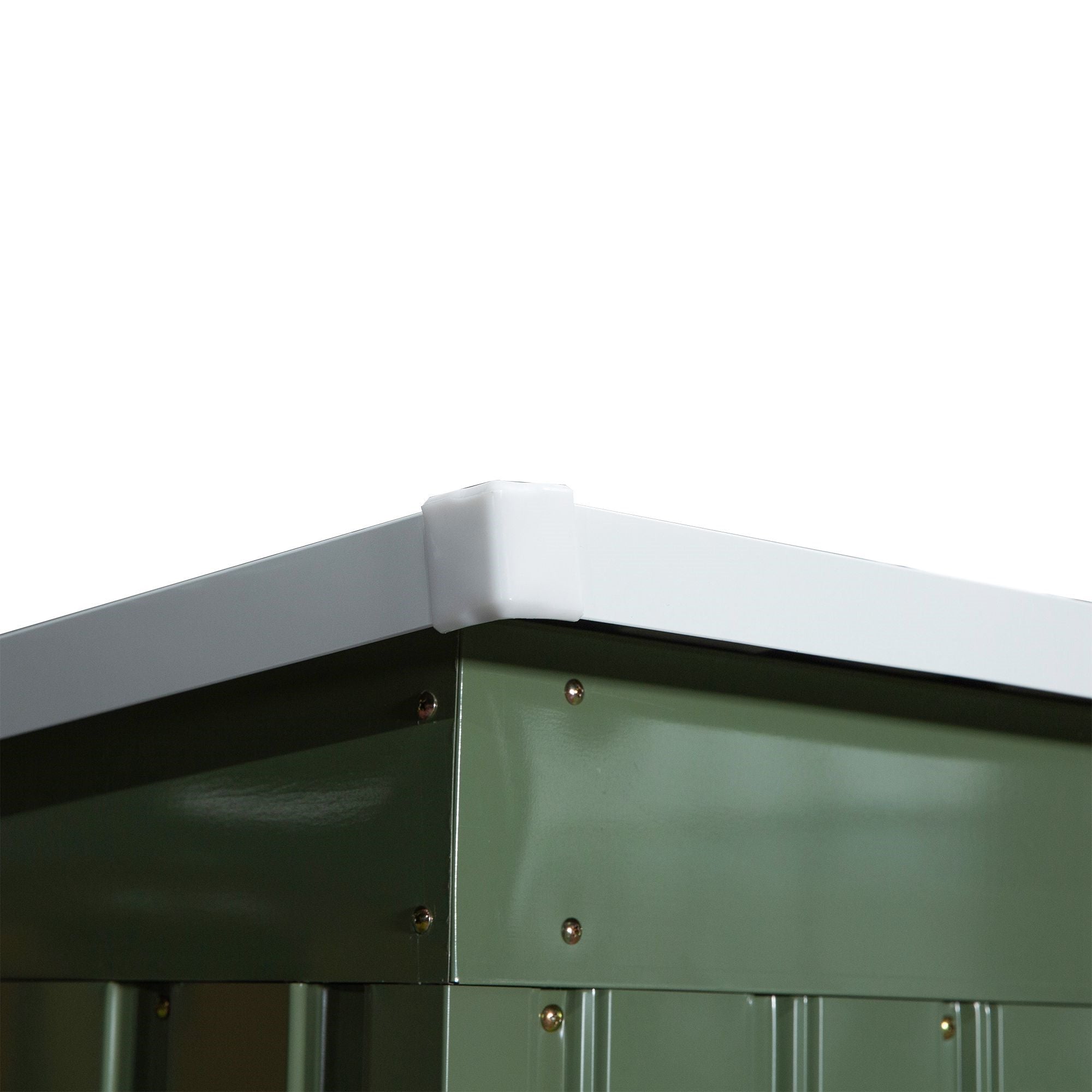 EASYCOMFORT Steel Garden Shed with Double Sliding Door and Air Vents, 213x130x173 cm, Green