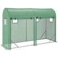 EASYCOMFORT Garden Tunnel Greenhouse for Plants and Vegetable Gardens, Balcony Greenhouse with 2 Roller Doors and 4 Windows, PE Covering Steel Structure, 3x1x2m