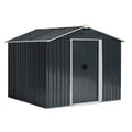 EASYCOMFORT Garden Shed Tool Holder in Sheet Steel, Steel Garden Shed with Sliding Doors, 236x174x190cm, Gray
