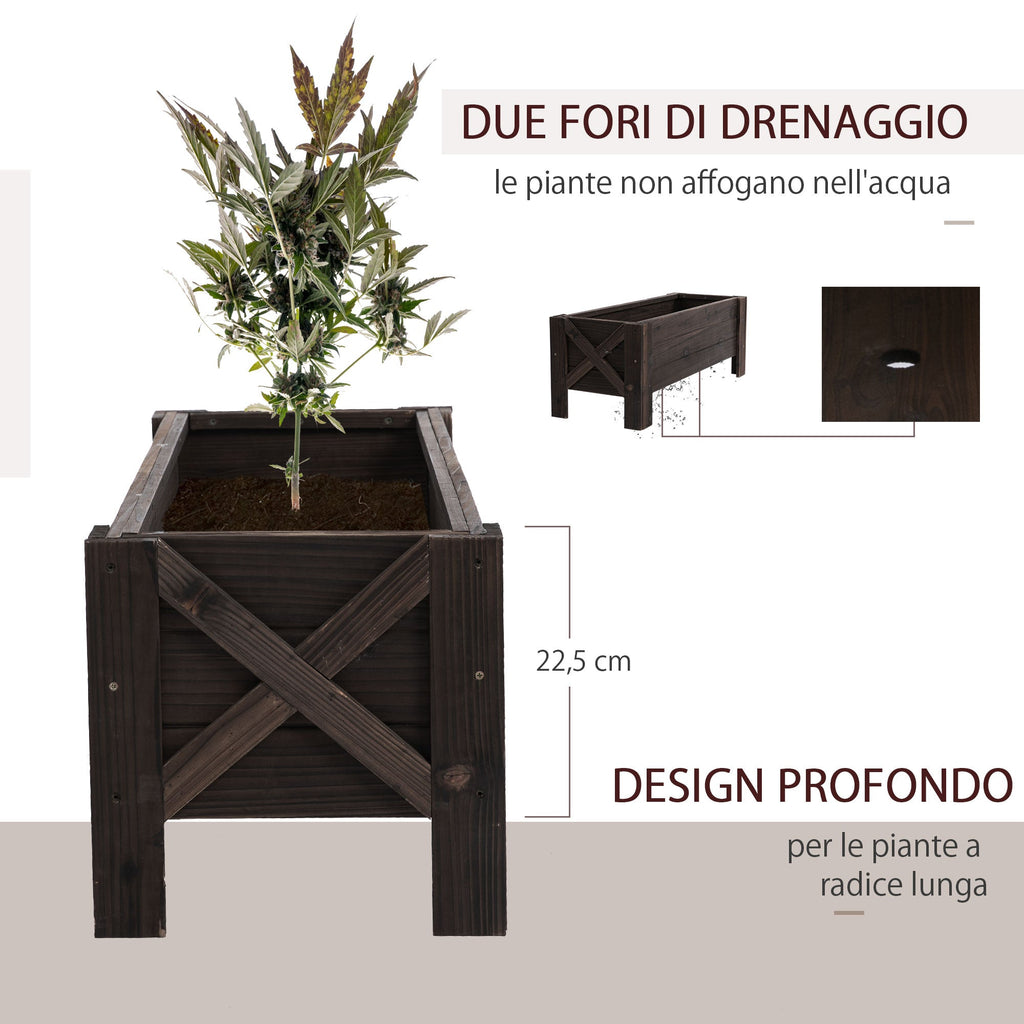 EASYCOMFORT Raised Garden Bed and Rectangular Outdoor Planter, 100x36.5x36cm