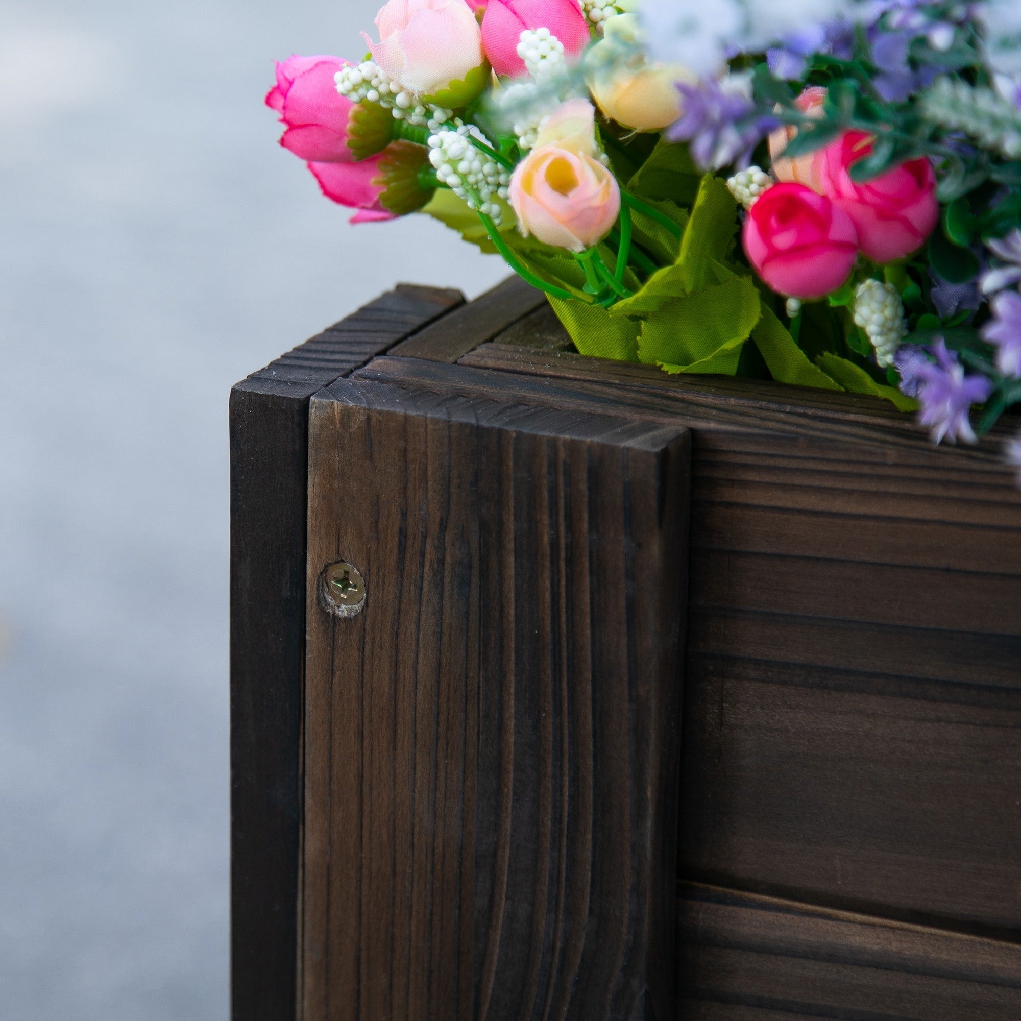 EASYCOMFORT Raised Garden Bed and Rectangular Outdoor Planter, 100x36.5x36cm