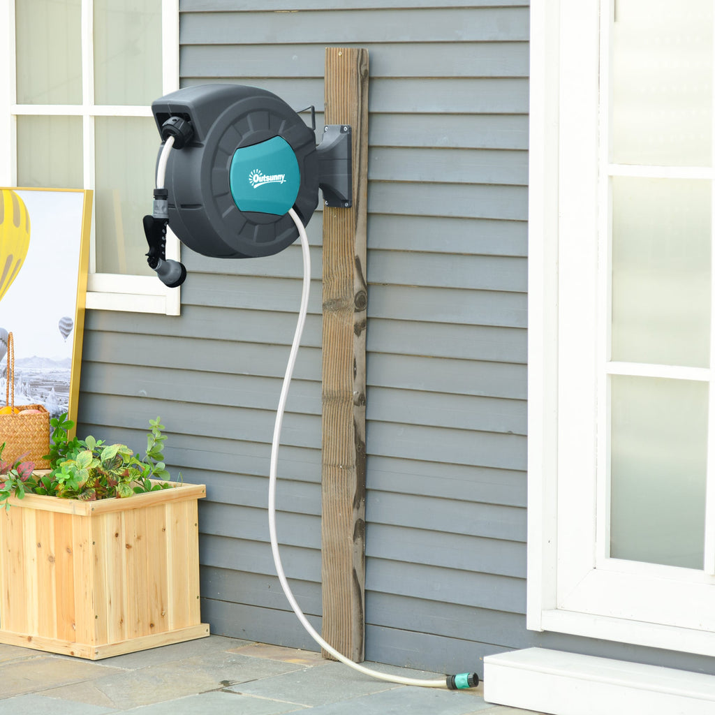 EASYCOMFORT Automatic muurhaspel 180° met 15 m slang en multifunctionele sproeikop