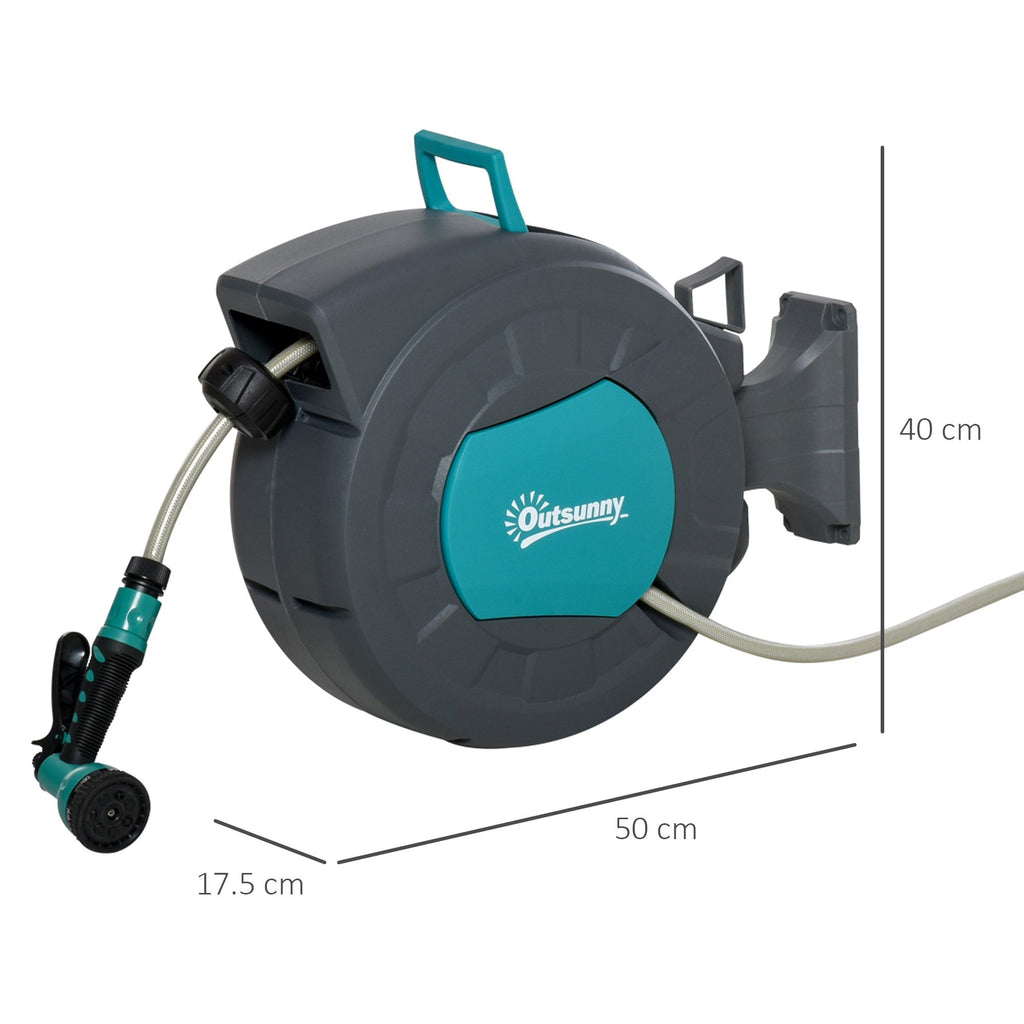 EASYCOMFORT Automatic muurhaspel 180° met 15 m slang en multifunctionele sproeikop