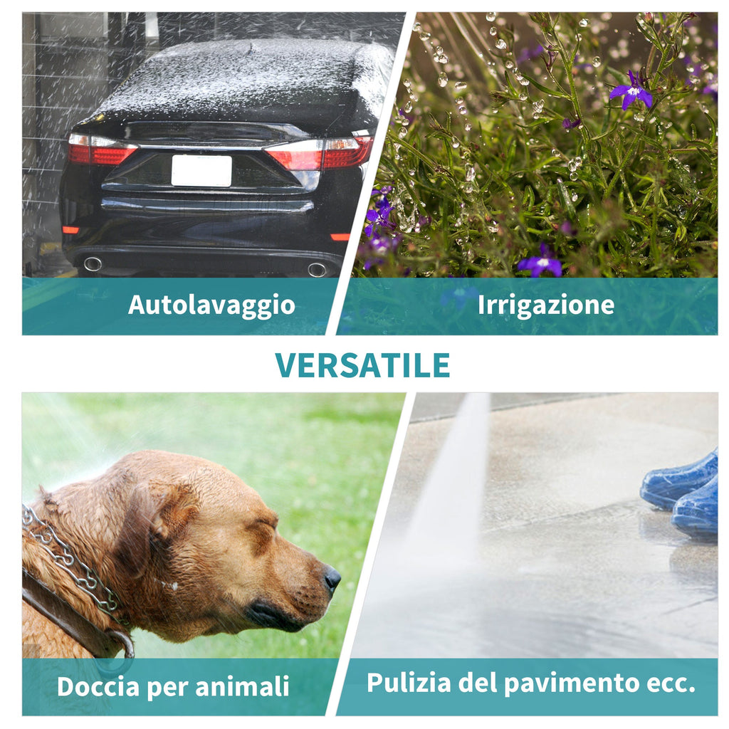 EASYCOMFORT Automatic muurhaspel 180° met 15 m slang en multifunctionele sproeikop