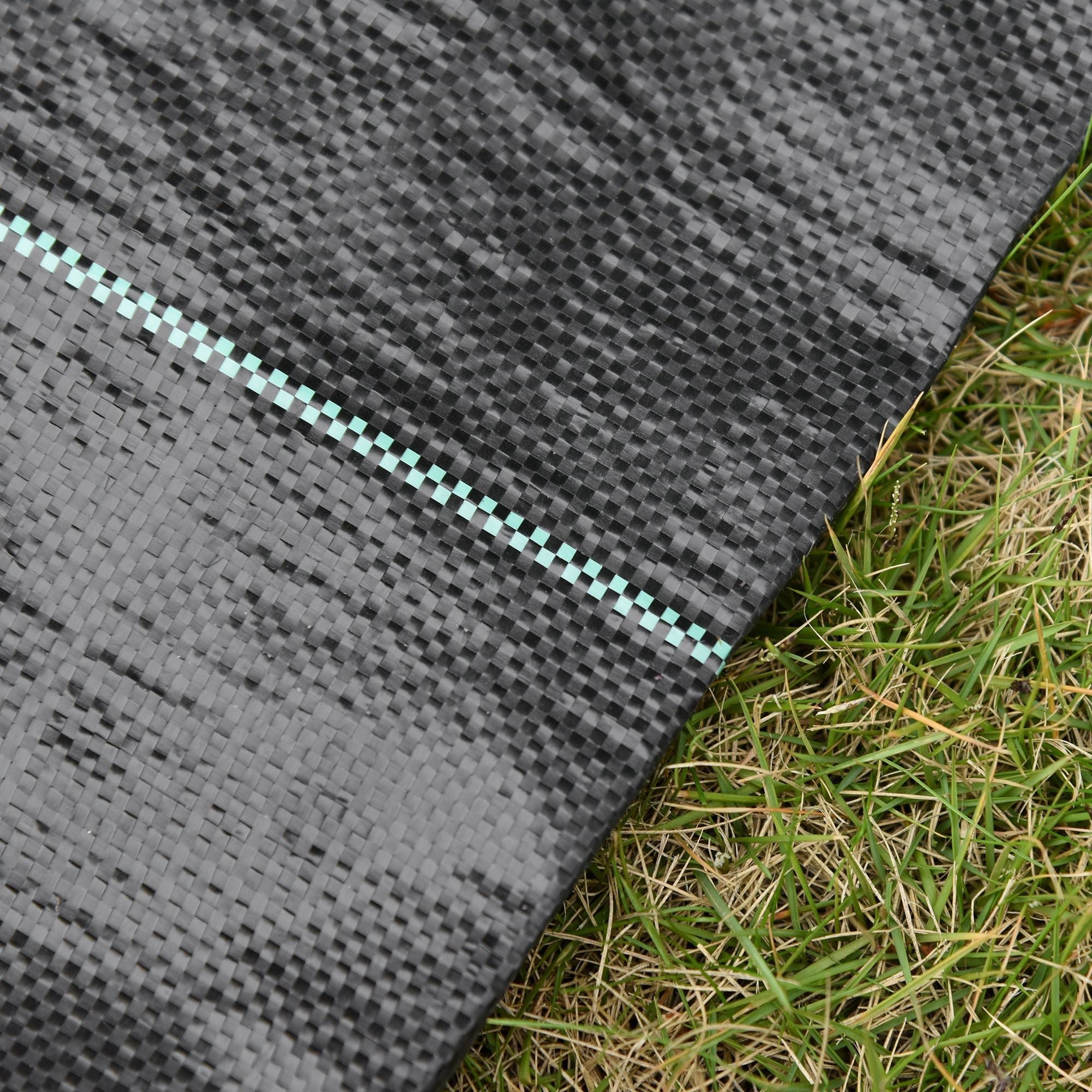 EASYCOMFORT Black Mulch Sheet 50x2m for Vegetable Garden, Greenhouse, Draining and Breathable Garden with Checkering