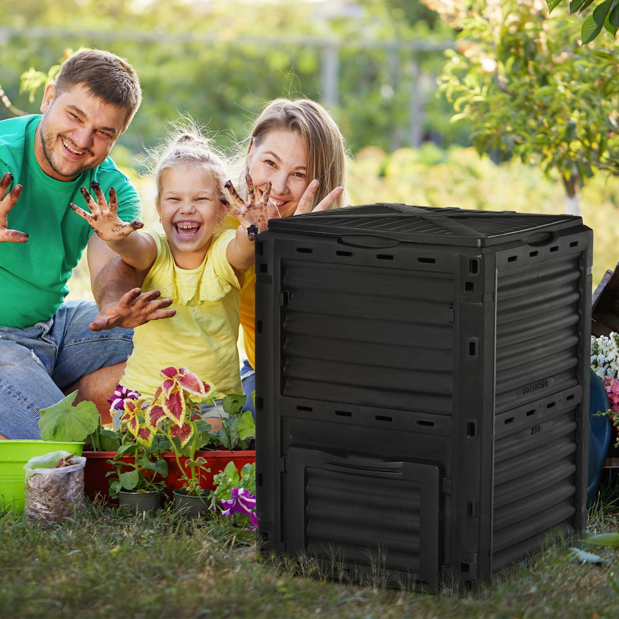 Easycomfort compostbak 300 L met klikdeksel