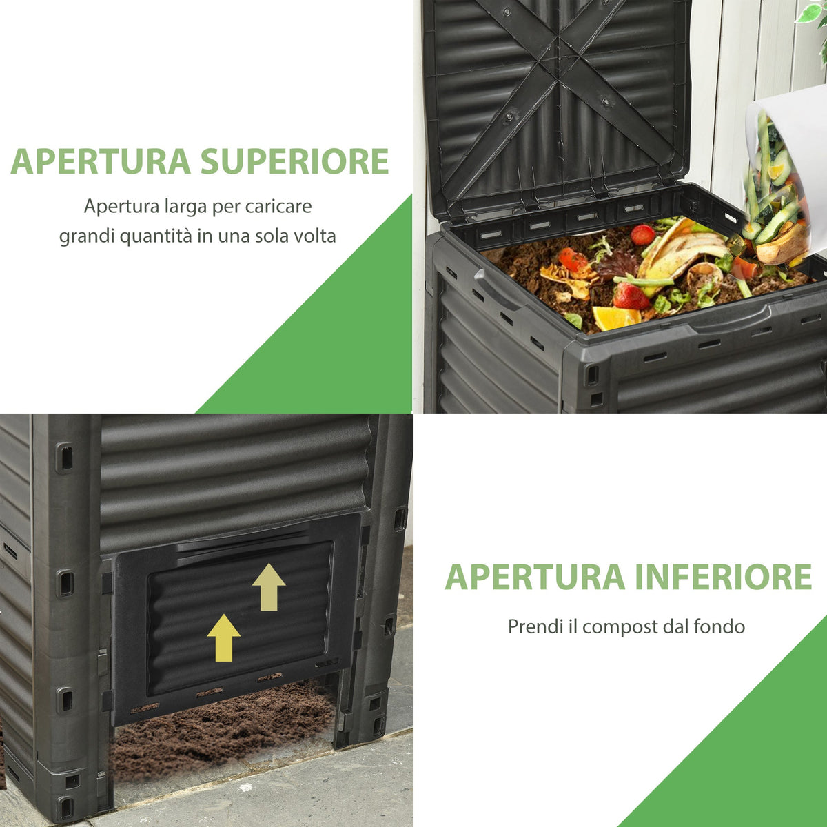 Easycomfort compostbak 300 L met klikdeksel