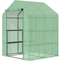 EasyComfort Tuinserre met schappen 143x138x190 cm groen