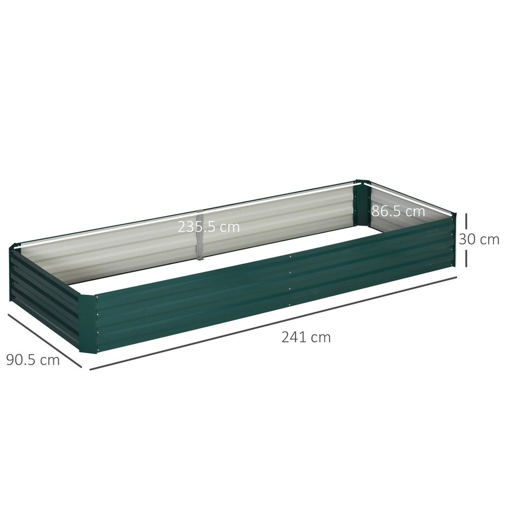 EASYCOMFORT Outdoor Metal Raised Garden Bed, Plant Rack for Flowers and Herbs, 241x90.5x30cm