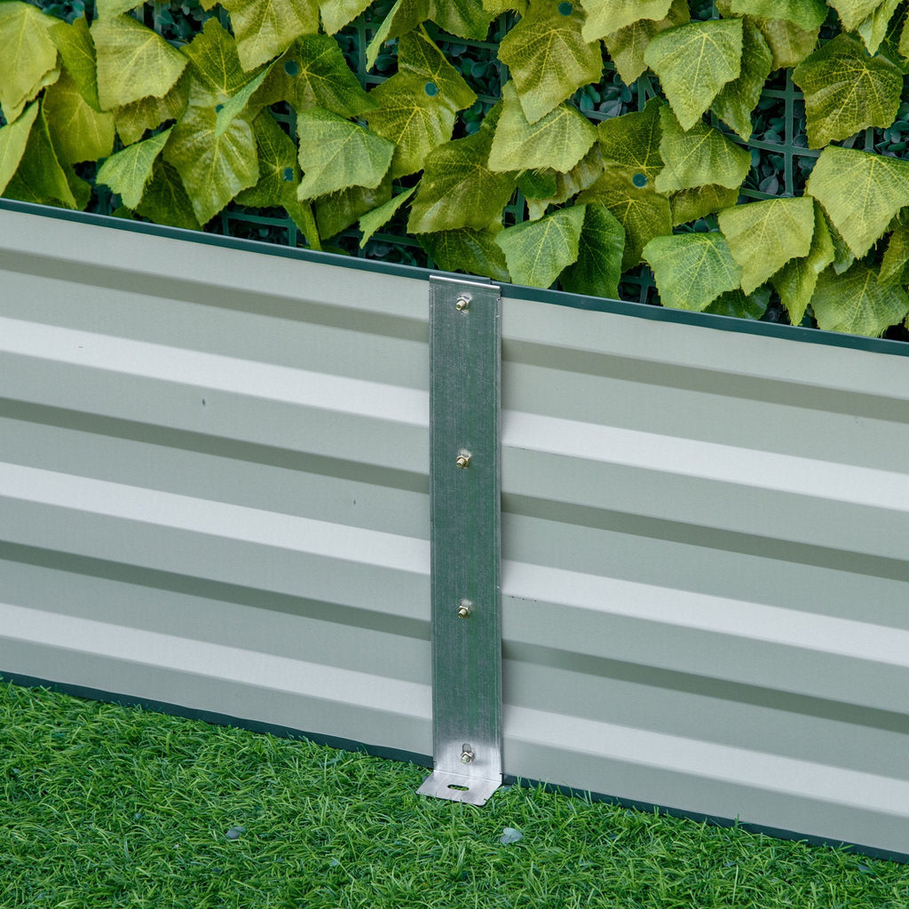 EASYCOMFORT Outdoor Metal Raised Garden Bed, Plant Rack for Flowers and Herbs, 241x90.5x30cm