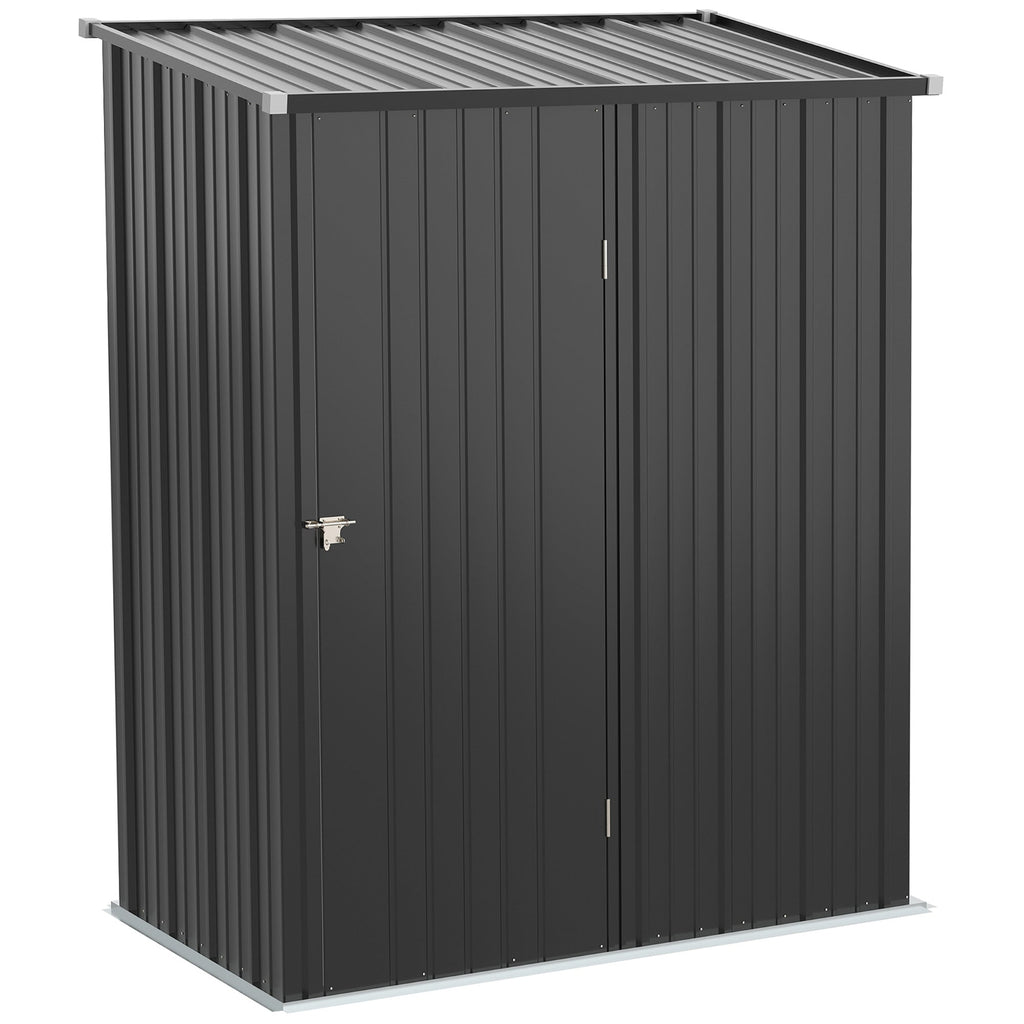 Easycomfort Casetta da Giardino Porta Utensili in Lamiera Acciaio with Serratura, 161.5x94.5x196cm, black