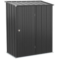 Easycomfort Casetta da Giardino Porta Utensili in Lamiera Acciaio with Serratura, 161.5x94.5x196cm, black