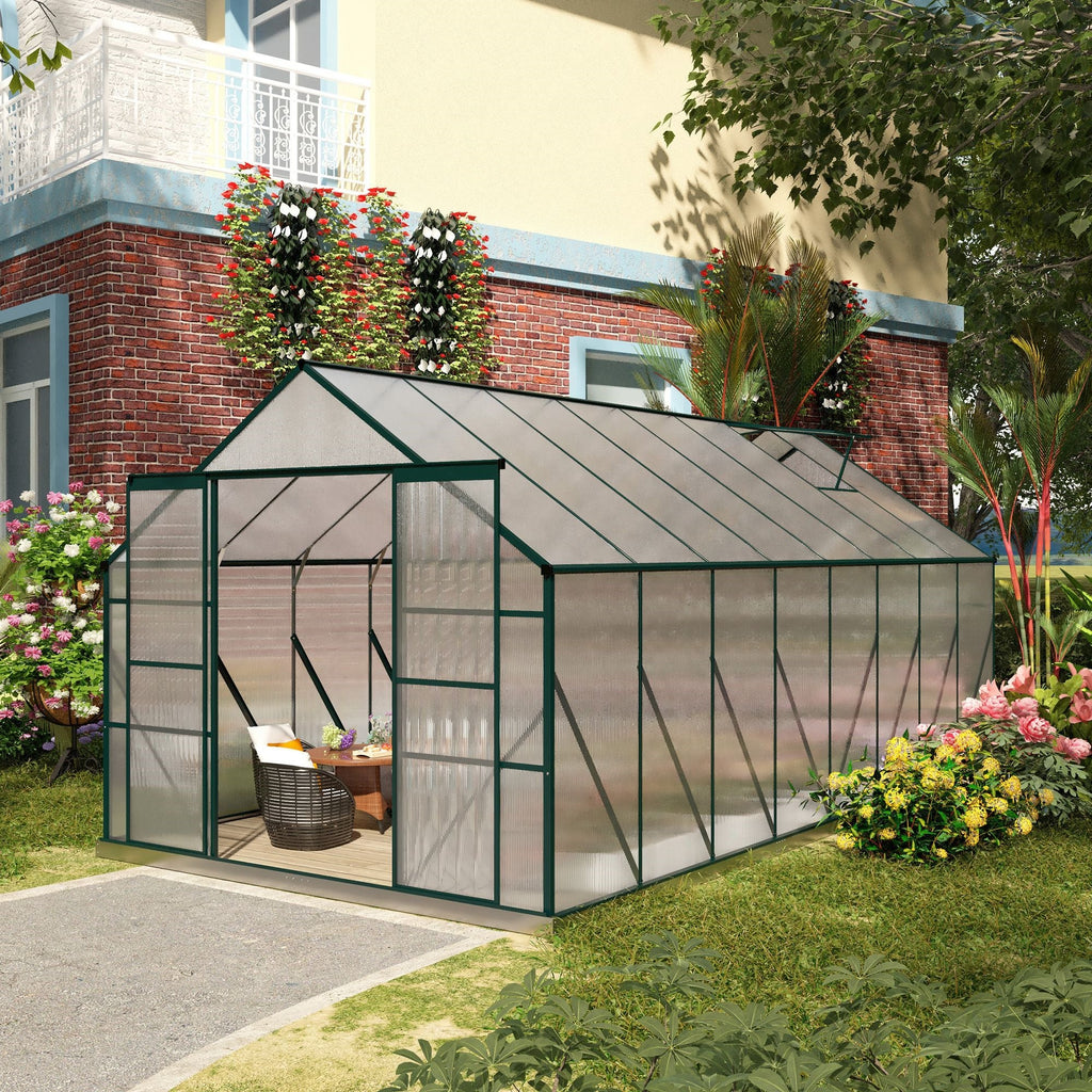 EasyComfort tuinkas polycarbonaat 244x500x216 cm groen