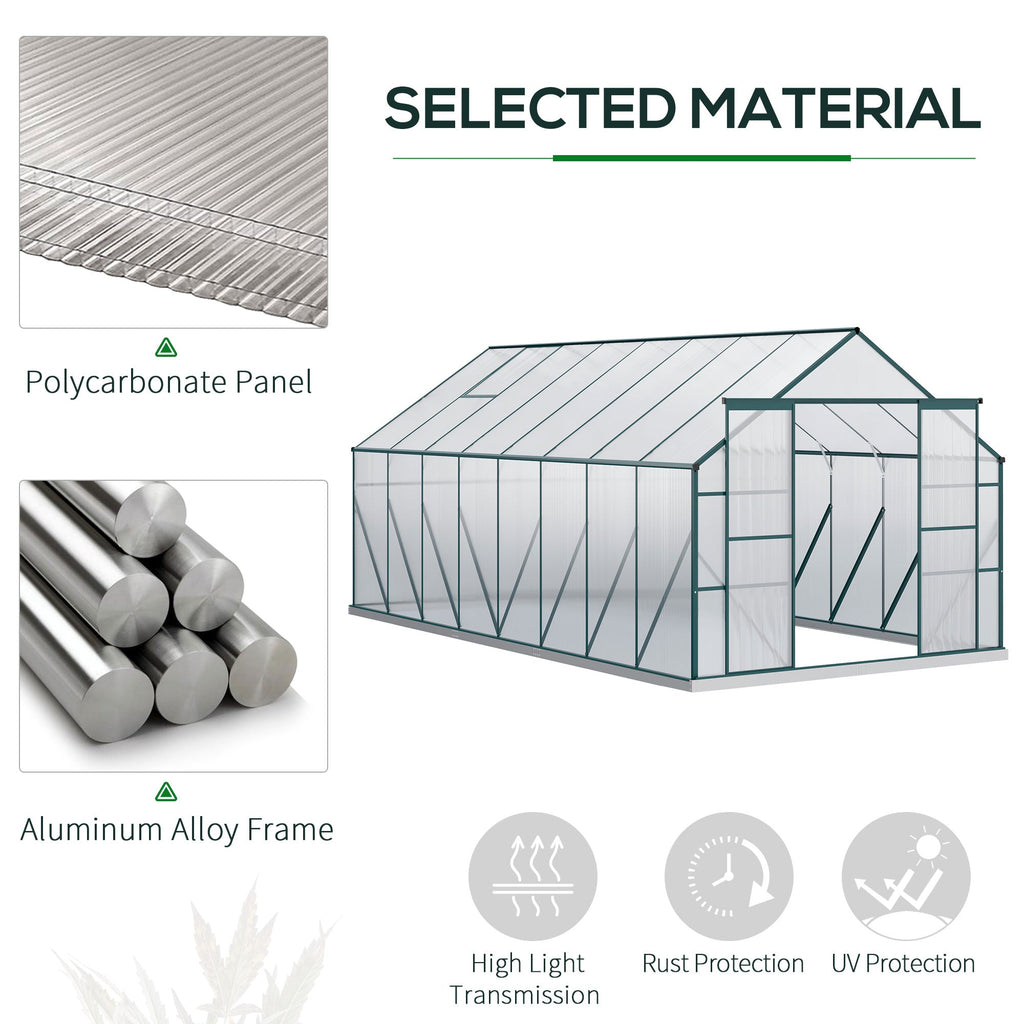 EasyComfort tuinkas polycarbonaat 244x500x216 cm groen