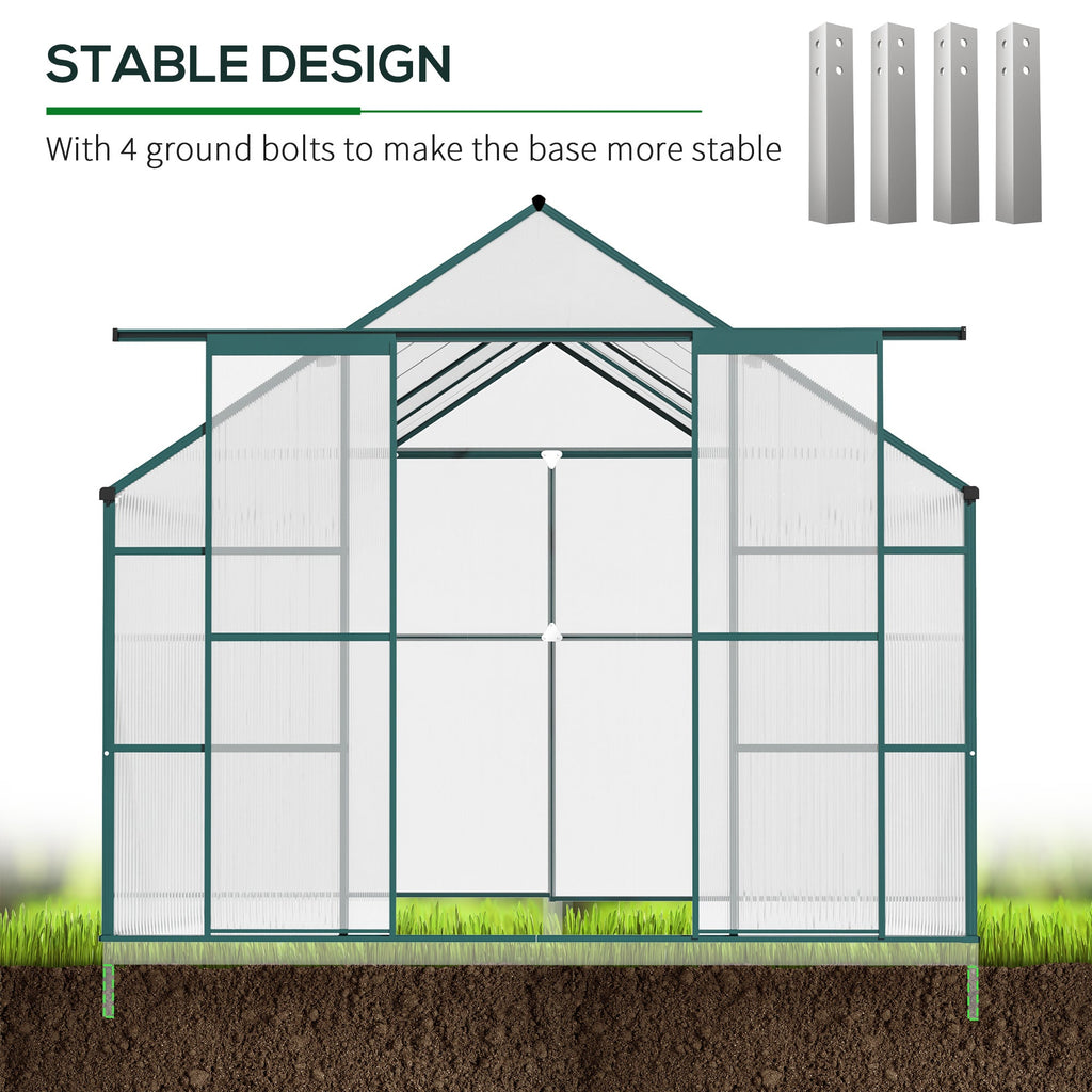 EasyComfort tuinkas polycarbonaat 244x500x216 cm groen