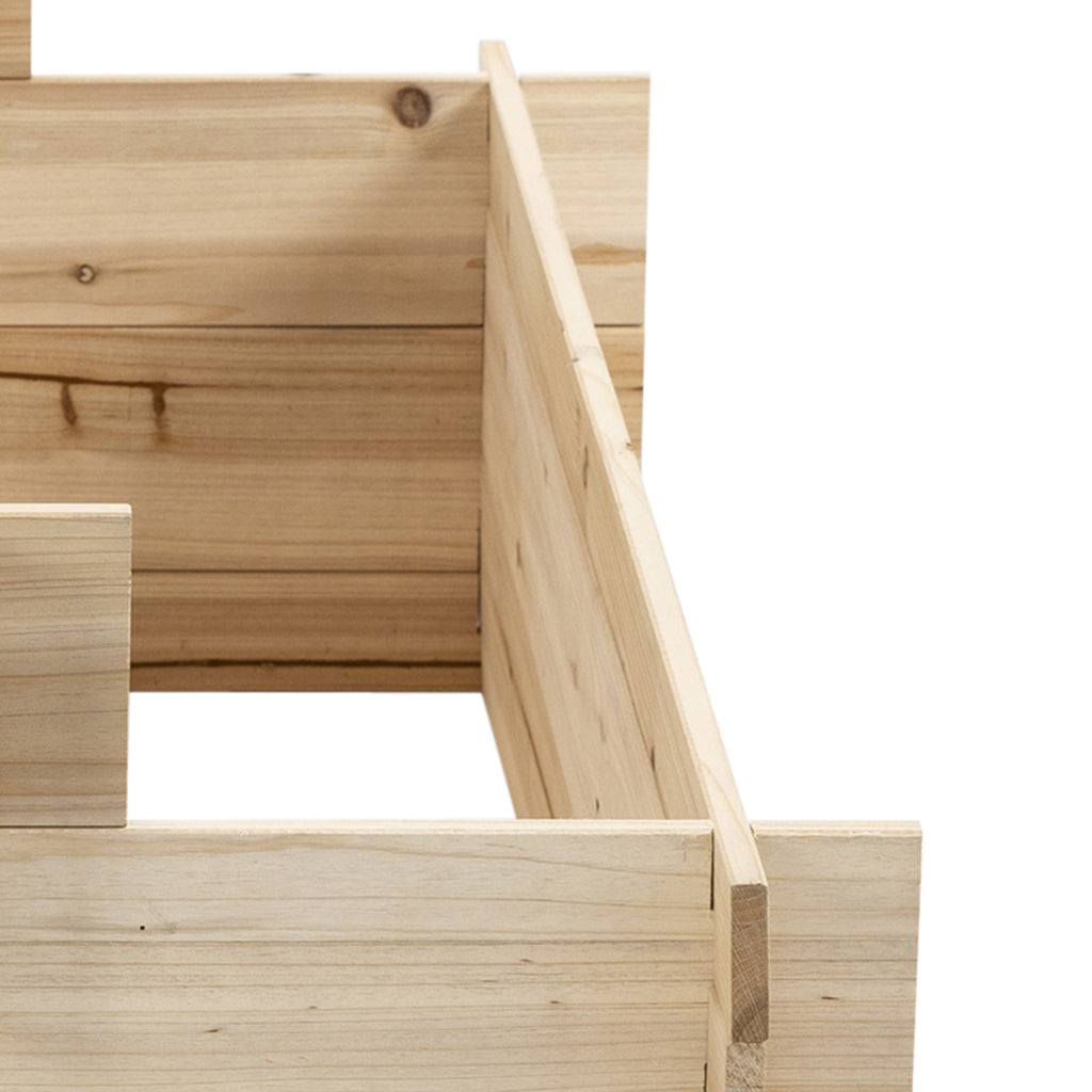 EASYCOMFORT 3-Tier Fir Wood Planter, Box for Outdoor Raised Vegetable Garden, 120x100x54cm