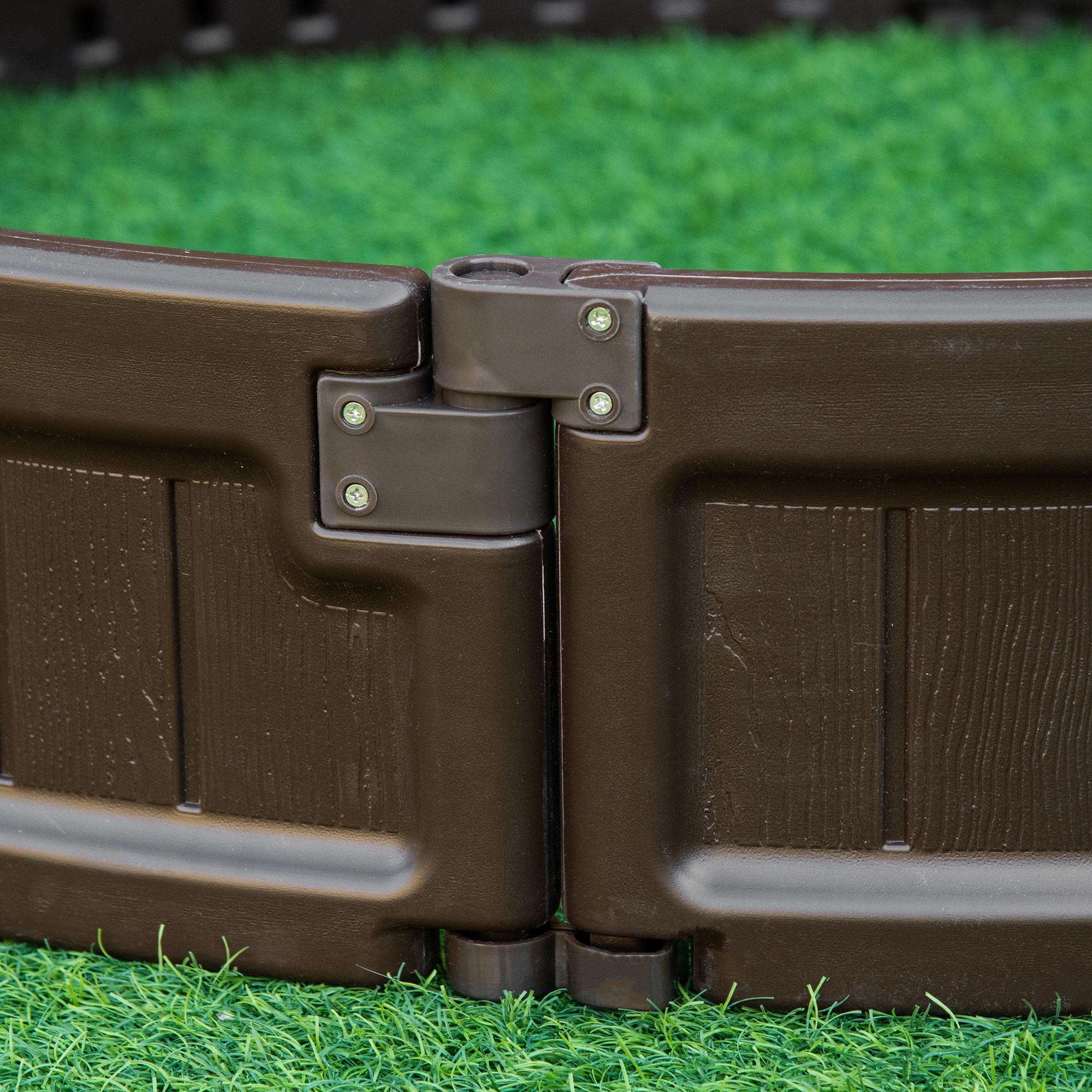 EASYCOMFORT Raised Garden Bed in HDPE, Round Outdoor Planter, Φ123x21cm, Brown