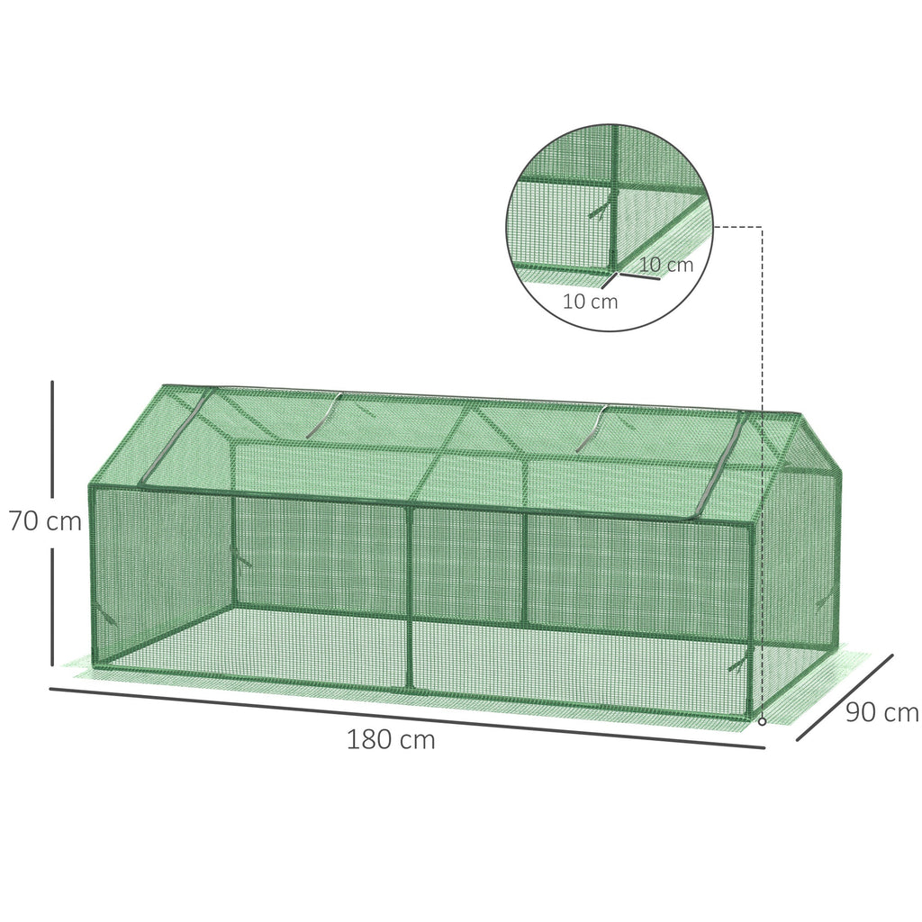 Easycomfort Serra Piccola per Giardino e Balcone with Finestre e Copertura in PE, 180x90x70cm, Verde