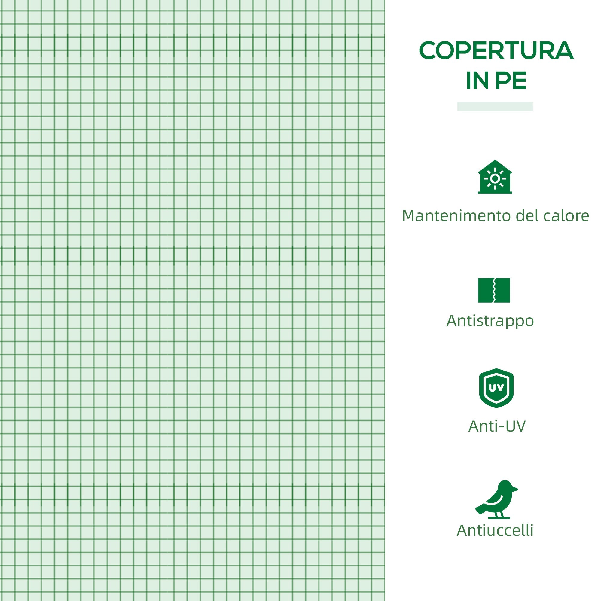Easycomfort Serra Piccola per Giardino e Balcone with Finestre e Copertura in PE, 180x90x70cm, Verde