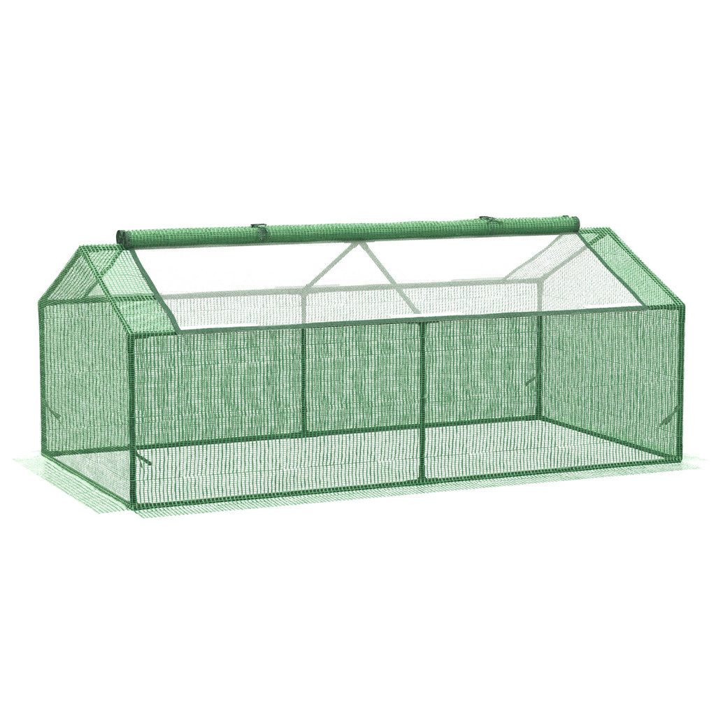 Easycomfort Serra Piccola per Giardino e Balcone with Finestre e Copertura in PE, 180x90x70cm, Verde