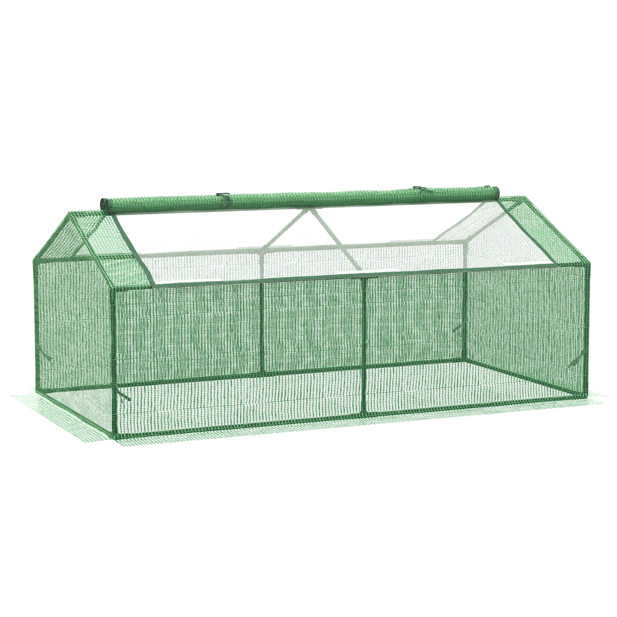 Easycomfort Serra Piccola per Giardino e Balcone with Finestre e Copertura in PE, 180x90x70cm, Verde