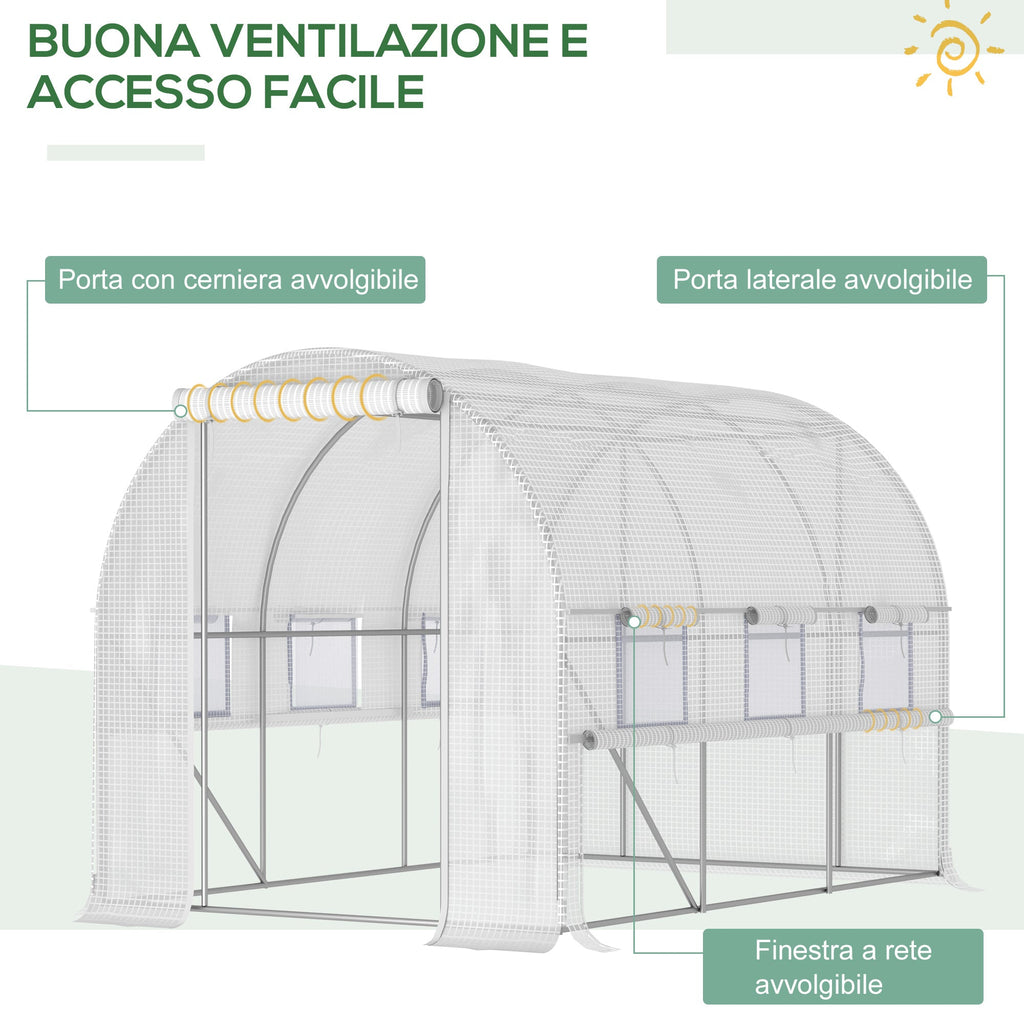 EASYCOMFORT Kas 3x2x2 m | Stalen frame & PE-afdekking