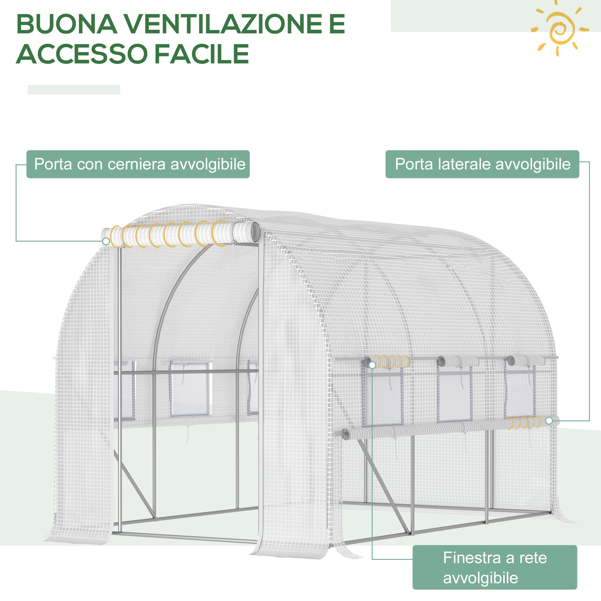 EASYCOMFORT Kas 3x2x2 m | Stalen frame & PE-afdekking
