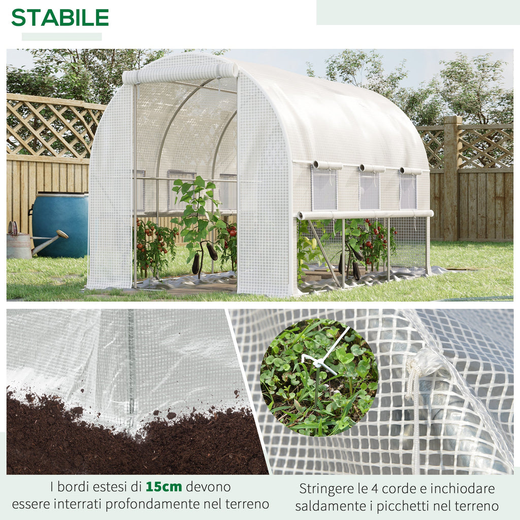 EASYCOMFORT Kas 3x2x2 m | Stalen frame & PE-afdekking