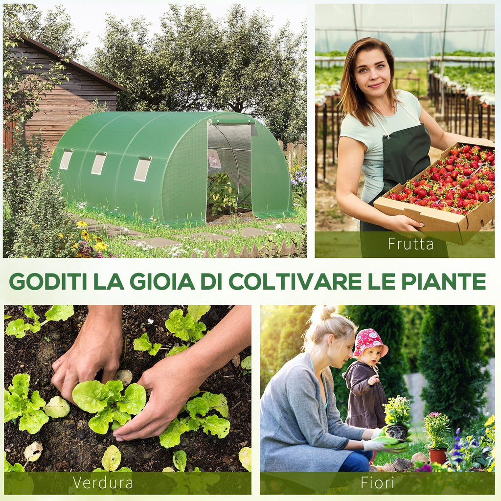 EasyComfort Tunnelserre 4.5x3x2m met PE-hoes en 6 ramen